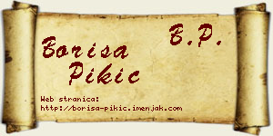 Boriša Pikić vizit kartica